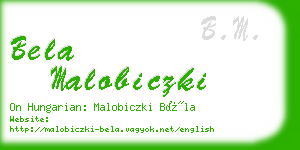 bela malobiczki business card